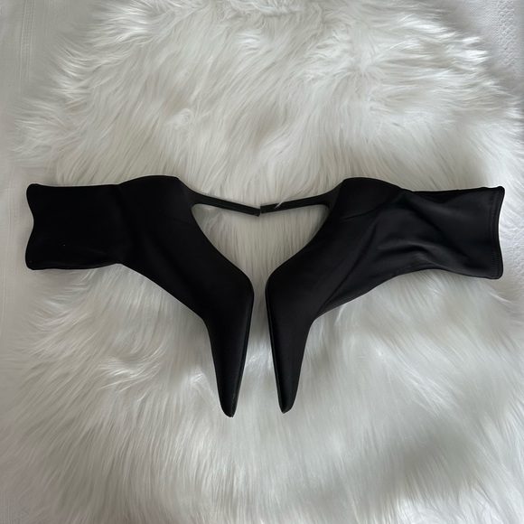 Zara NEW Fabric Heeled Ankle Boots - Picture 5 of 8